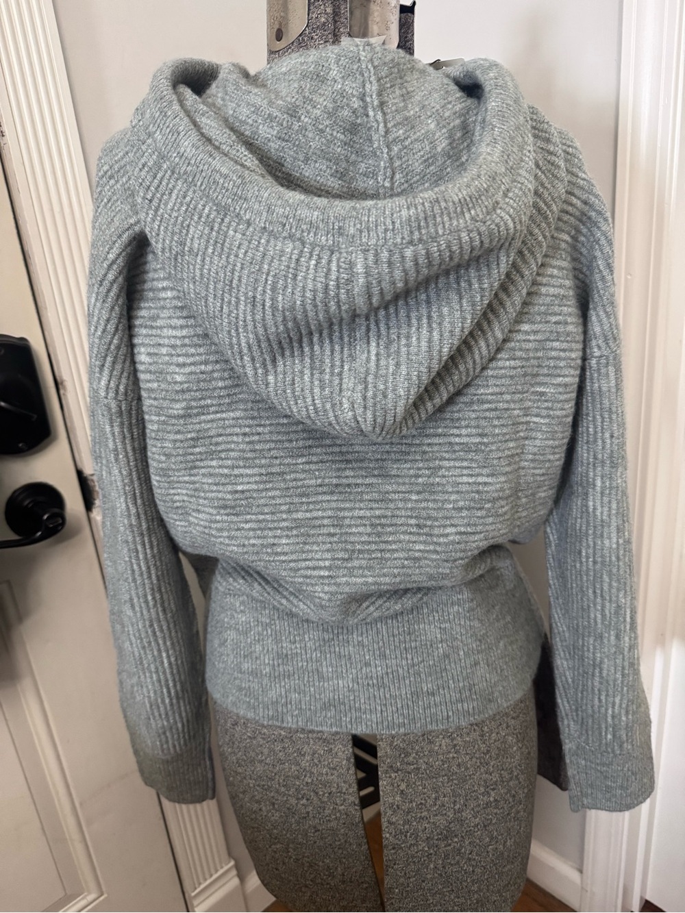 NWT Calia Journey Ribbed Knit Hoodie Sweater Gray Womens Casual Athleisure XS - Picture 3 of 5
